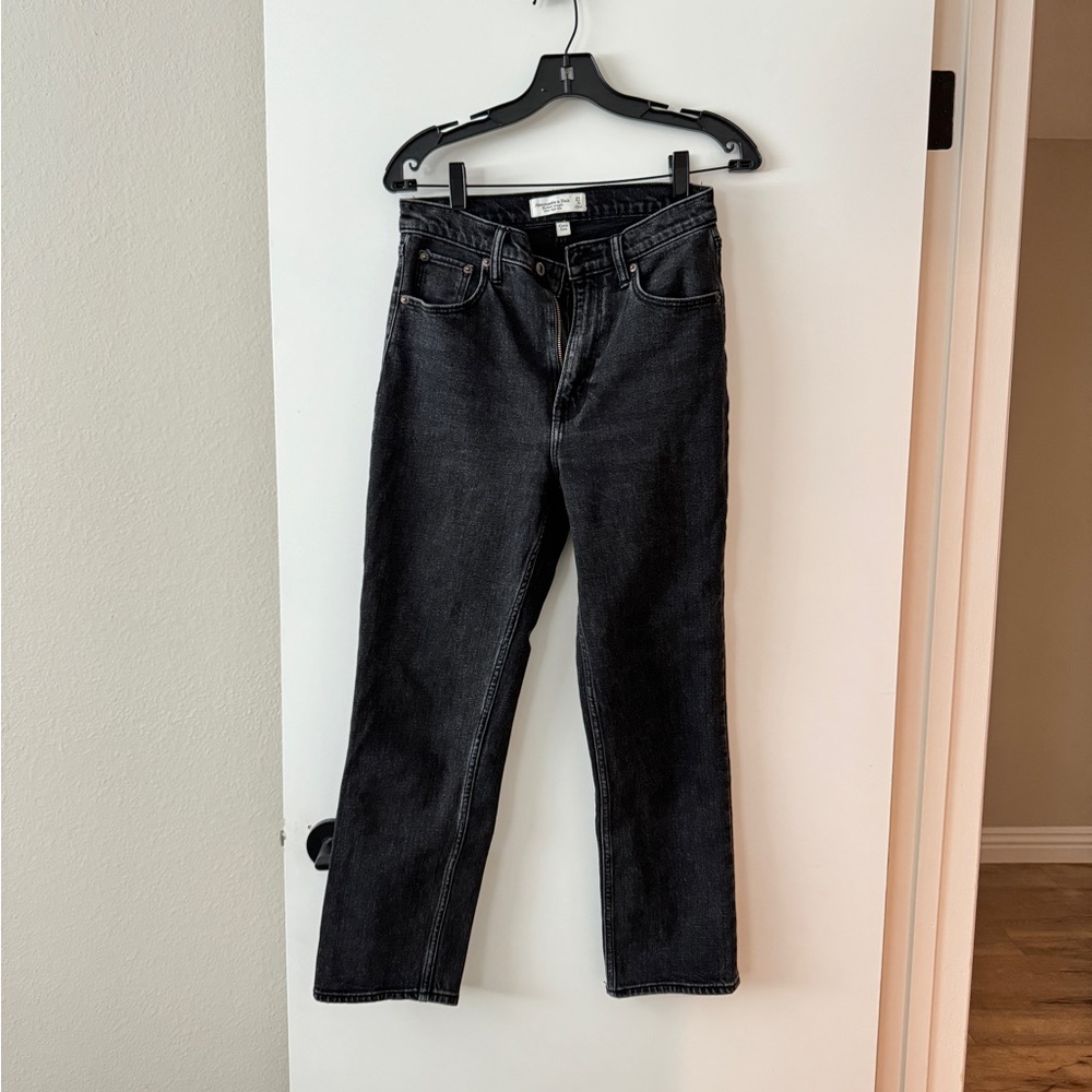 Abercrombie & Fitch Curve Love Ultra High Waist Ankle Straight Jeans